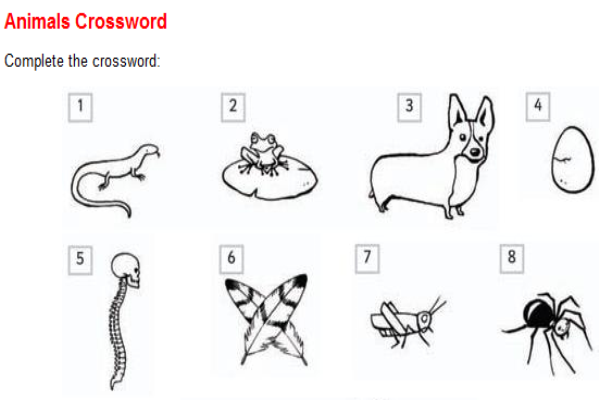 Animals crossword | Recurso educativo 45645