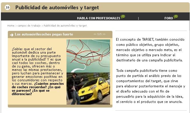 Publicidad de automóviles y target | Recurso educativo 48031