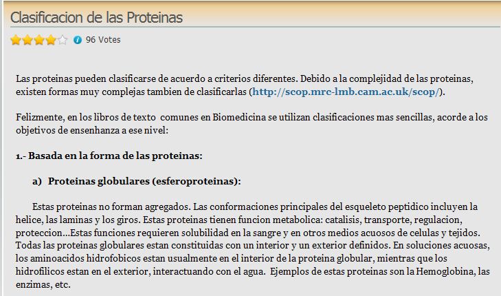 La clasificación de las proteínas | Recurso educativo 48987