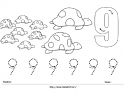 Ficha Matemáticas: El número 9 | Recurso educativo 24336