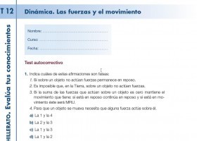 Evalúa tus conocimientos. 12. Dinámica. Las fuerzas y el movimiento | Recurso educativo 724608