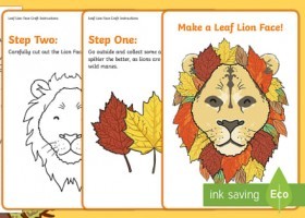 Leaf Lion Face Craft | Recurso educativo 781888